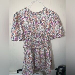 Floral Mini Dress with Puff Sleeves